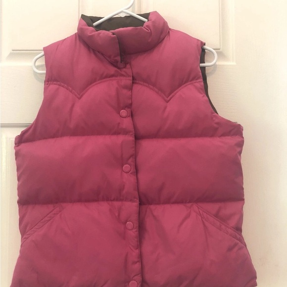 Reversible Pink & Brown Puffer Vest American Eagle - Picture 2 of 7
